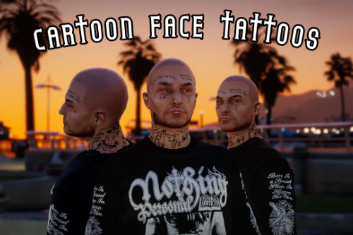 Cartoon Face/Neck Tattoos / Premade / MP Male